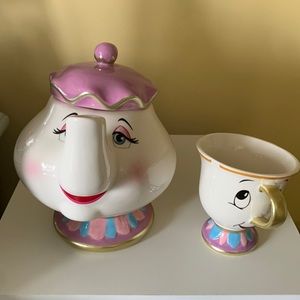 Disneys Beauty & the Beast Mrs. Potts & Chip tea pot set. Primark.